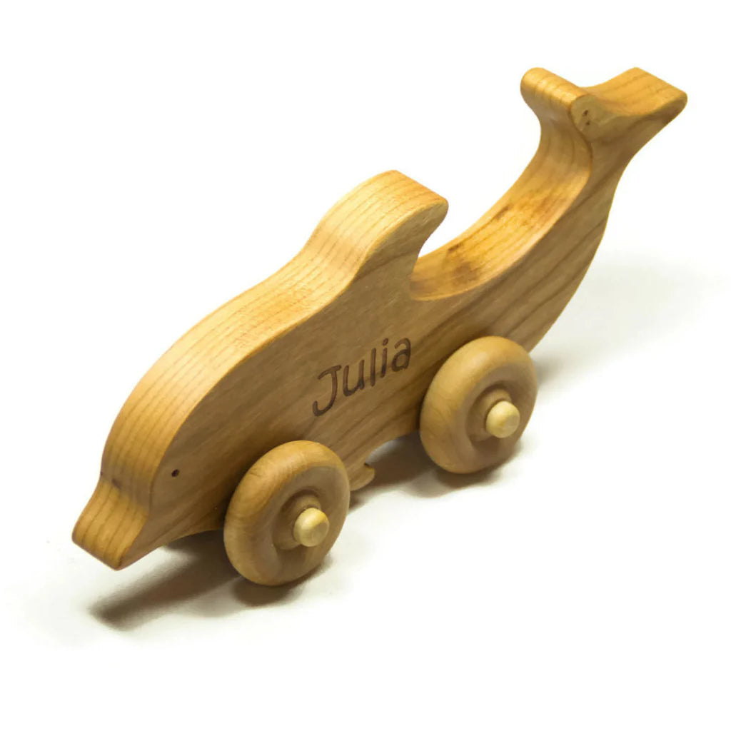 Wooden Toy Car - Dolphin - Personalized - Handmade Montessori Toy