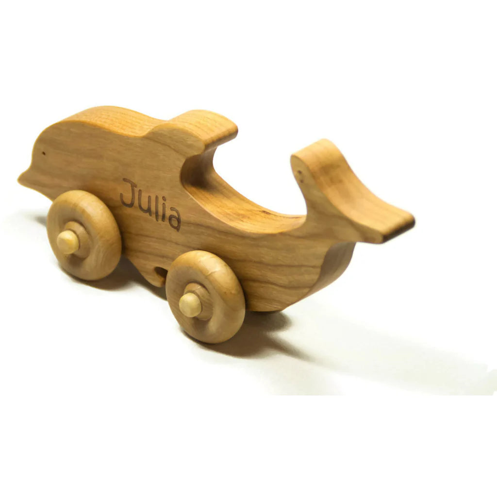 Wooden Toy Car - Dolphin - Personalized - Handmade Montessori Toy